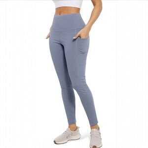 NWT Cosmolle Women's Leggings Medium Grey Soft Loose Leggings Workout Lounge NEW